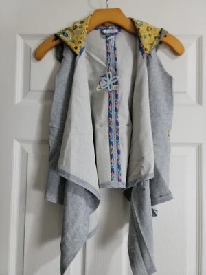 Matilda Jane 435 Hooded Vest Cardigan Once Upon A Time/Fork In The Road (8) NWT - Image 1 of 4