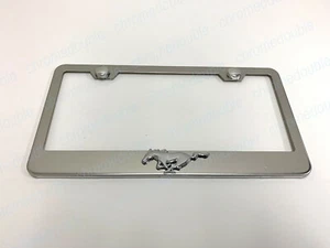 1pc 3D HORSE PONY - STAINLESS STEEL Chrome License Plate Frame w/S.caps - Picture 1 of 4