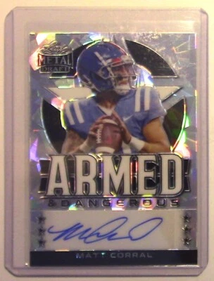 #MC22 Matt Corral 2022 Leaf Metal Draft #AD-MC2  22/25 Auto Rookie Vikings - Image 1 of 2