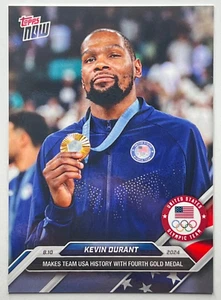 2024 Topps Now Equipo Olímpico Kevin Durants Cuarta Medalla de Oro No. 28 - Imagen 1 de 2