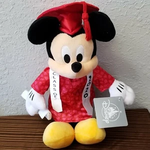 Disney Parks 11" Mickey Mouse Graduation Class 2020 Plush Set New with Tags NWT - Picture 1 of 2