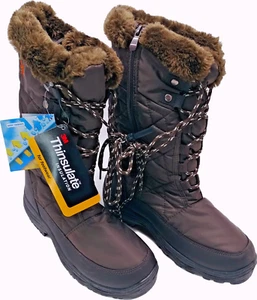 SALE: ARCTIV8: WATERPROOF SNOW BOOTS, THINSULATE, BROWN WM 8,ORG$79 NOW $39 - Picture 1 of 9