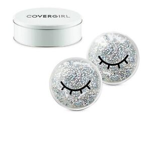 New COVERGIRL Cooling EYE GEL PADS + Silver Glitter SPARKLE COSMETIC MAKE-UP BAG