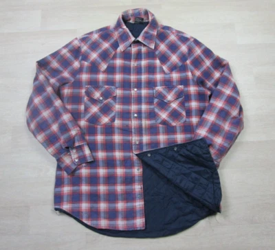 Vintage JC Penney Shirt Large Tall Plaid Flannel Quilt Lined Shacket Work Wear - Image 1 of 4