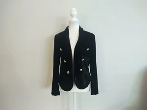 Gorgeous Velvet Gold Button Style Jacket By Barkins. Size 10. Lined - Picture 1 of 6