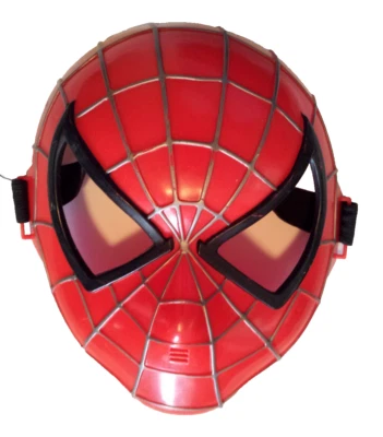 Marvel 2004 Spiderman Face Mask Spider Man Movie Child Size Pretend Play Plastic - Image 1 of 4
