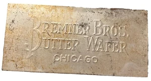 Vintage Bremner Brothers Butter Wafer Metal Tin from Chicago - Imagen 1 de 1