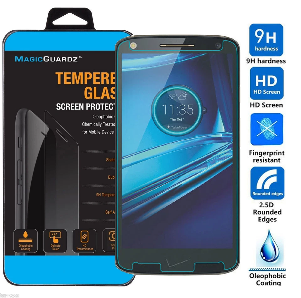Protector de pantalla de película de vidrio templado premium para Motorola Droid Turbo 2 XT1585 Foto 1 de 4