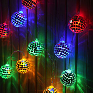 3.7" Led Ball Light Hanging Disco Ball Mirror Lamp Christmas Tree Ornament Party