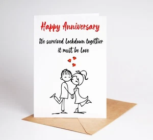 Tarjeta de aniversario divertida tarjeta grosera esposo esposa sobrevivido BC193 - Imagen 1 de 3