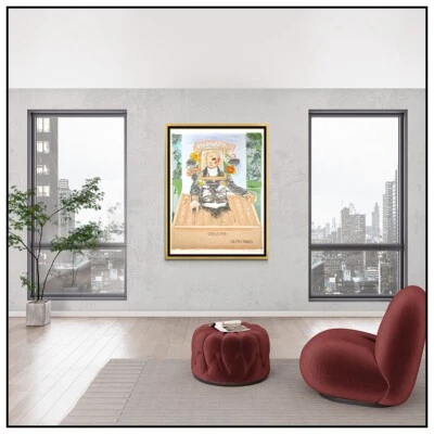 Litografía original coloreada a mano firmada cuentos dorados obra de arte enmarcada Larry Rivers Foto 1 de 4