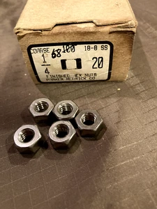 Hex Nuts Stainless Steel 18-8, Full Finished, 1/4 20, Qty: 68 - Picture 1 of 1