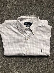 Ralph Lauren shirt white grey check medium 16
