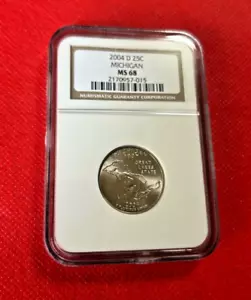 2004-D NGC MS68 MICHIGAN QUARTER HIGH GRADE - Picture 1 of 2