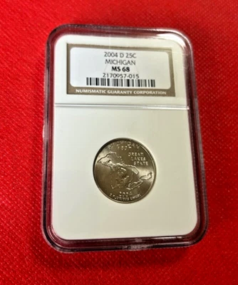 2004-D NGC MS68 MICHIGAN QUARTER HIGH GRADE - Image 1 of 2