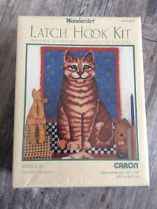 Tabby Cat Latch Hook Rug Kit - 24"x 34"/60cm x 86cm SEALED Wonderart Caron #4387