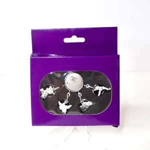 Walt Disney Store Keychain Key Ring Silver 75 Year of Love & Laughter 4 Charms - Picture 1 of 6