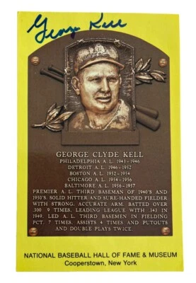 George Kell Red Sox Signed Auto Baseball Hall Of Fame HOF Plaque PSA/DNA (B59) - Image 1 of 2