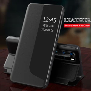 For Huawei P40 P30 P20 Pro Mate 20 Pro Smart Window View Leather Flip Case Cover - Picture 1 of 21