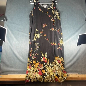 California Krush Womens Maxi Dress Size M Multi Floral Round Neck Sleeveless - Picture 1 of 11