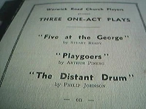 programme warwick road church players 1939 three plays glue marks on back - Picture 1 of 1