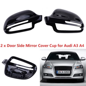 Cubierta de espejo negro brillante tapa carcasa de repuesto para Audi A3 A4 S5 B8 2009-2013 - Imagen 1 de 6