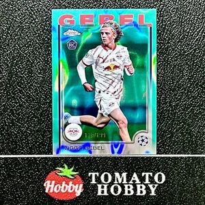 TOPPS CROMO UEFA 2024-25 VIGGO GEBEL RC/199 REFRACTOR DE LAVA AQUA LEIPZIG - Imagen 1 de 2