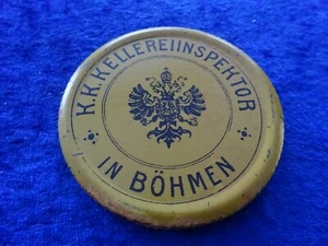 Blechschild um 1880 K.K. Wein Kellereiinspektor Böhmen Sudetenland Österreich - Picture 1 of 8