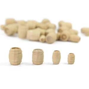 50pcs Model Trains HO OO Scale 1:87 Wooden Wine Barrels Cask Bucket MT001 - Picture 1 of 4