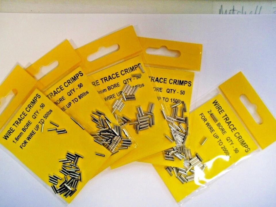 EDELSTAHL DRAHT SPUR CRIMPS 50ER PACK - 50/80/100/150/200lb MEER / HECHT