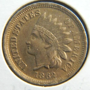 1862 STGL. UNZIRKULIERT INDIAN HEAD CENT - GLANZ! - CUD ERROR BOTTOM OBVERSE!!! - Bild 1 von 2