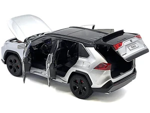 2023 Toyota Rav4 Hybrid XSE 1/24 Diecast Model Car Silver Metallic Black Top ... - Picture 1 of 3
