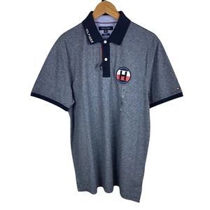 Tommy Hilfiger Polo Logo Slim Fit Shirt Navy  sz L & XL normcore preppy - Picture 1 of 5