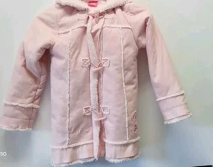 Barbie Pink Faux Suede Fur Girls Winter Jacket Coat Sz 8 With Hoodie - Picture 1 of 11