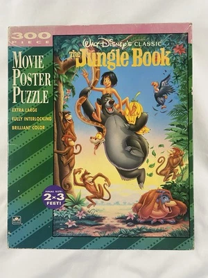 Disney Jungle Book 300 Piece Movie Poster Puzzle Complete Golden 5152 VTG - Image 1 of 4