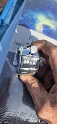 2x 4 Digit fidget Counting Tally Number Counter Clicker pair new stainless steel - image 1 of 3