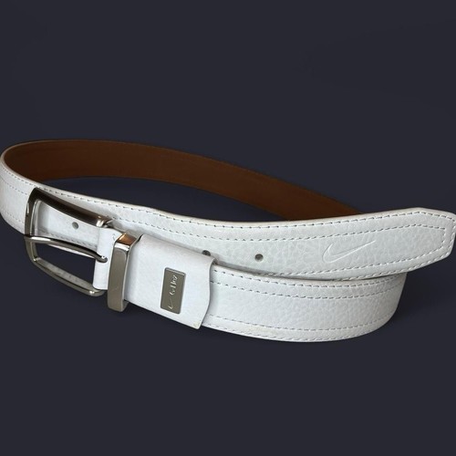 Cintura Nike Golf TW G Flex in vera pelle 32 bianca