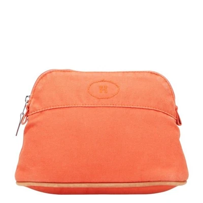 Hermès Bolide Pouch 20 Pouch, Small Item Case, Orange Canvas and Leather, Women' - Image 1 of 4