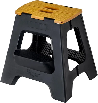Compact Step Stool Foldable, 16" 2-Step Stools for Adults up to 330lbs- Non-Slip - Image 1 of 4