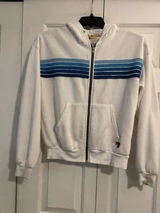 AVIATOR NATION Full Zip Hoodie Jacket Women XS White 5 Stripe - Picture 1 of 7