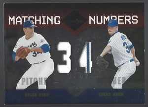 2005 LEAF LIMITED MATCHING NUMBERS NOLAN RYAN KERRY WOOD 36/50 GAME USED JERSEY - Picture 1 of 2