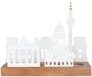 Ruote oggetto luminoso Stadtsilhouette Berlino portacandele porcellana decorazione, merce di seconda scelta - Foto 1 di 2