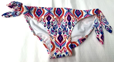 ¡Nuevo! Boden UK6 EU34 US2 blanco/rosa/azul simulado corbata lateral pantalones de bikini Foto 1 de 4