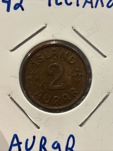 1942 Iceland 2 Aurar - Coin - Picture 1 of 2
