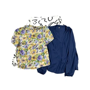 Shein Blusenpaket Gr. S M schwarz weiß blau gelb geblümt Top Paket Damen - Bild 1 von 8