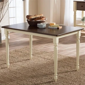 Bowery Hill Cottage Dining Table in Brown and Cream - Picture 1 of 7