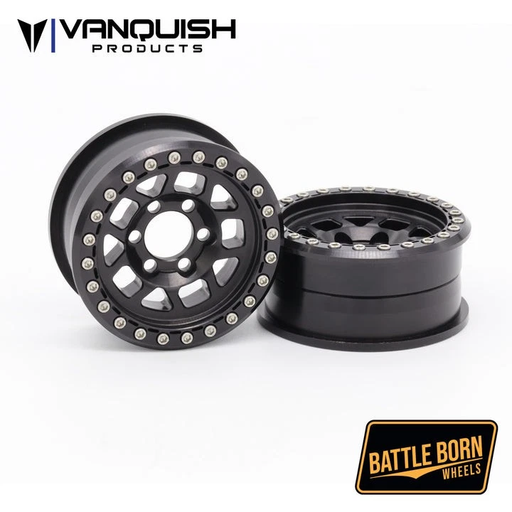 Vanquish VPS08220 1.9 Aluminum Battle Born Beadlock Wheels Whiskey (2) - Black - Image 1 of 1