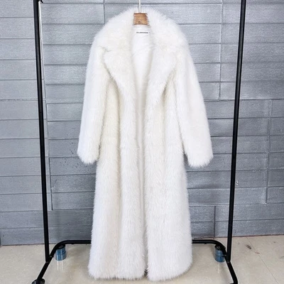 Imitation Toka Fluff, Coat Female Extended Lapel Coat Long Faux Fur Jacket Women - Image 1 of 4
