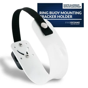 Aluminum Ring Buoy Mounting Bracket Holder w/ Nylon Strap, Rail/Flat Mount - Imagen 1 de 8