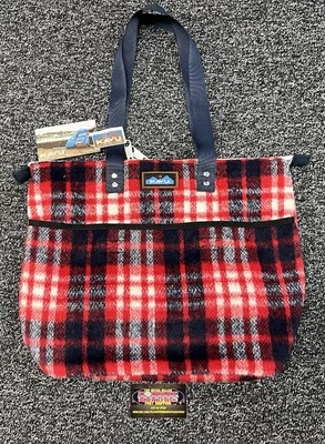 Bolso de Viaje Kavu Montrose Grande Rojo Cuadros Poliéster/Acrílico/Algodón - Nuevo con Etiquetas Foto 1 de 4
